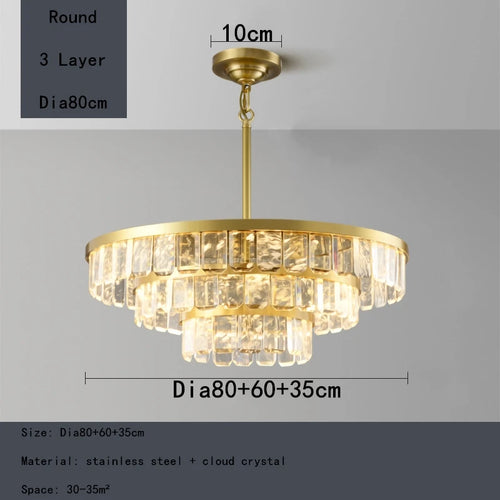 lustre en cristal multicouche nuage et brume pour hôtel avec corps en acier - vue 15 sur 15