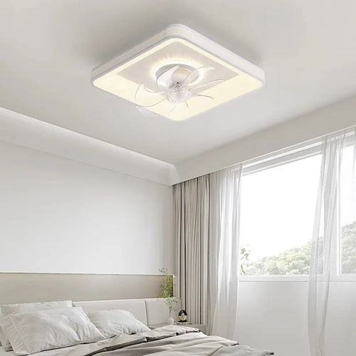 plafonnier led moderne avec ventilateur et télécommande décoratif pour la maison - vue 2 sur 14