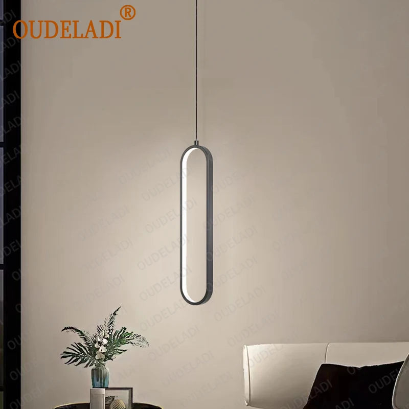 lampe suspendue led design moderne minimaliste intérieur chambre restaurant salon - vue 5 sur 10