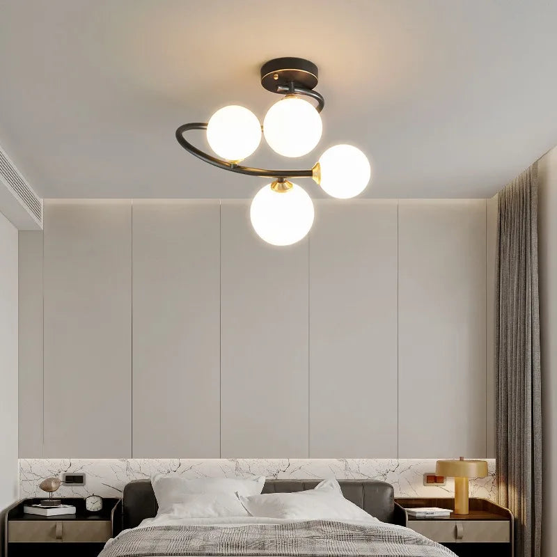 plafonnier moderne en cuivre irrégulier avec lumière personnalisée