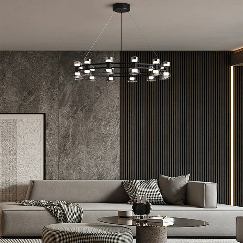 lustre led postmoderne boule suspension luminaire en verre - vue 3 sur 9