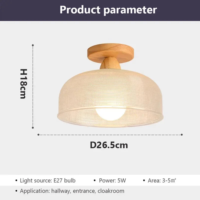 plafonnier led en bois massif nordique pour éclairage intérieur