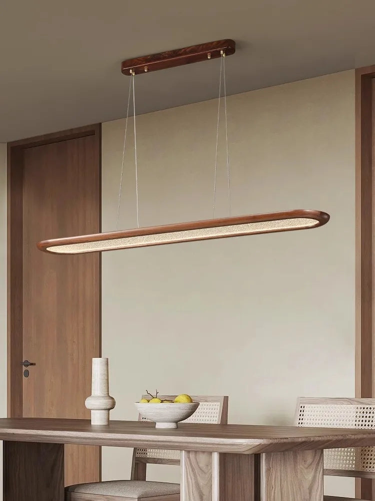 Suspension moderne en noyer pour bar led décoratif - vue 4 sur 9