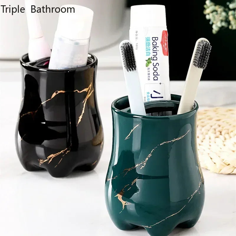 porte-brosse à dents en céramique design pour salle de bain - vue 6 sur 15