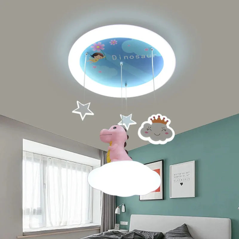 Lustre créatives pour chambre d'enfants rose vert dinosaure fille garçon enfants suspendus - vue 3 sur 9