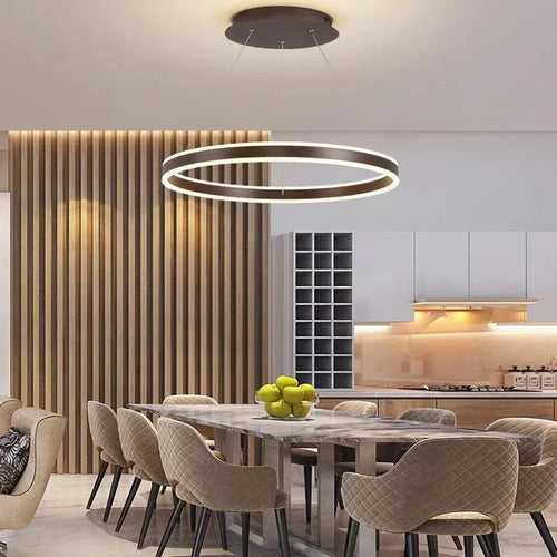 lustre led moderne luminescence haut bas lampes suspendues décor luminaire - vue 5 sur 10