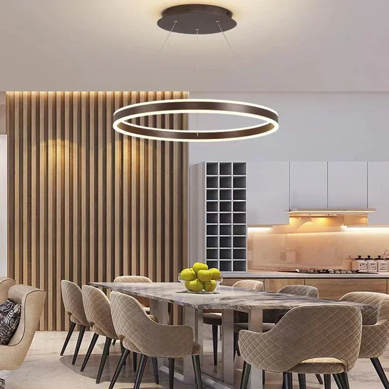 lustre led moderne luminescence haut bas lampes suspendues décor luminaire - vue 4 sur 10