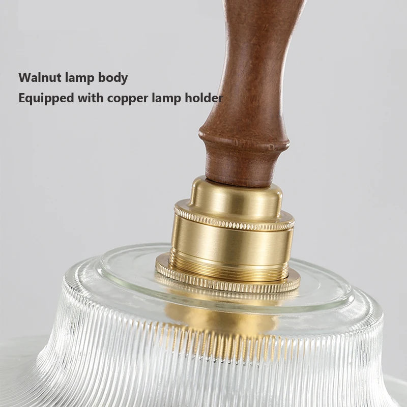 Suspension en verre pour salle à manger lustre d'îlot de cuisine moderne cuivre/bois Art Suspension lampe suspendue E27 Luminaire - vue 6 sur 10