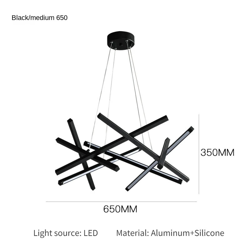 lustre minimaliste design lumière géométrique créatif et luxueux - vue 11 sur 12