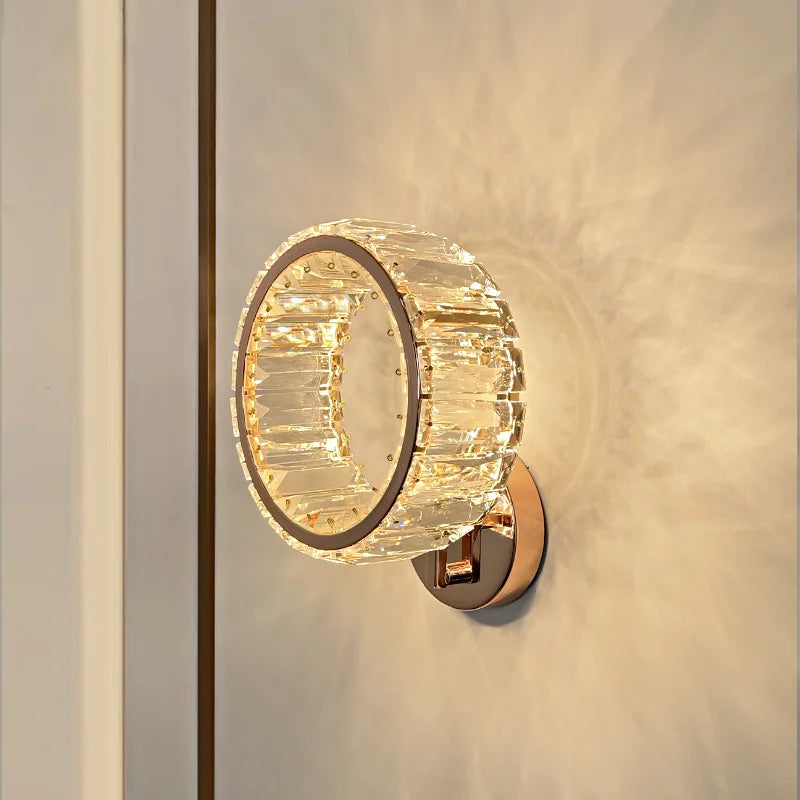 applique murale led moderne en cristal de luxe