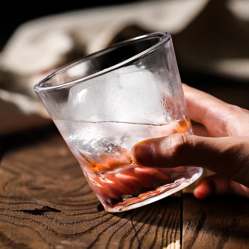 Verres whisky relief épais résistants pour cocktails rhum