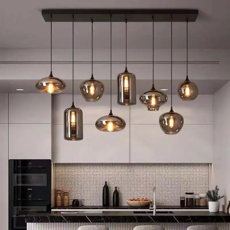 suspension à led en verre design pour décoration intérieure moderne - vue 3 sur 15