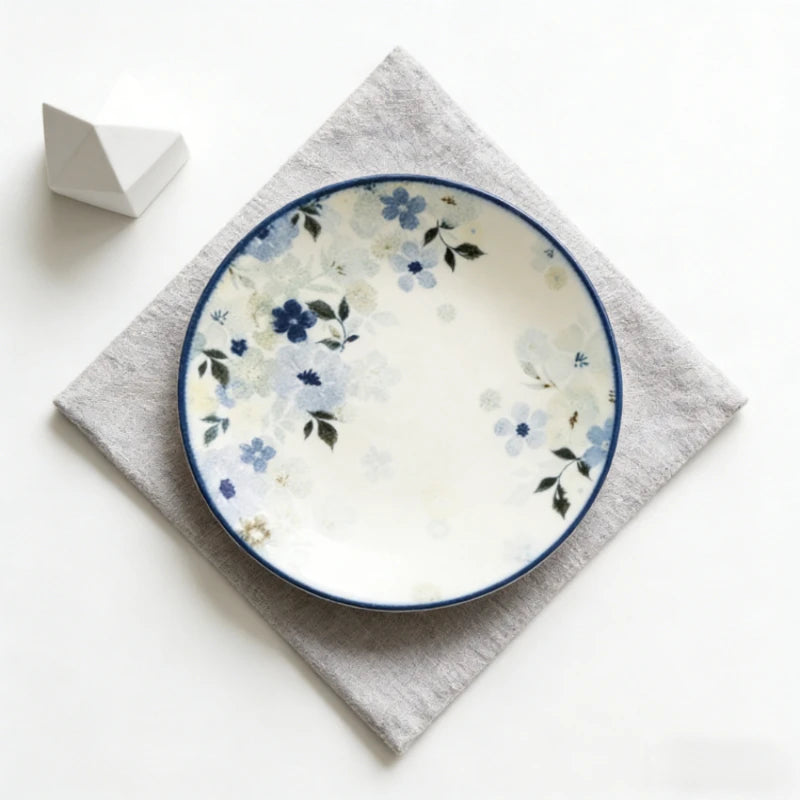 Assiettes ceramique emaillee style floral japonaises cuisine