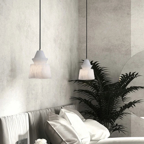 suspension moderne en marbre naturel et cuivre design élégant - vue 4 sur 8