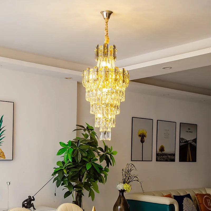 lustre en cristal design contemporain pour intérieur élégant - vue 5 sur 11