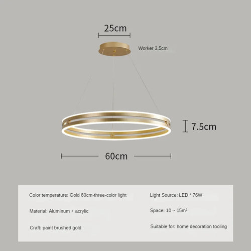lustre circulaire moderne design créatif pour intérieur lumineux - vue 9 sur 15