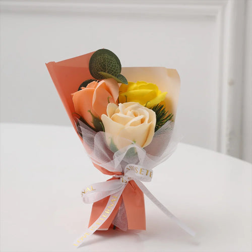 petit bouquet de roses artificielles pour la saint-valentin décoratif - vue 10 sur 13