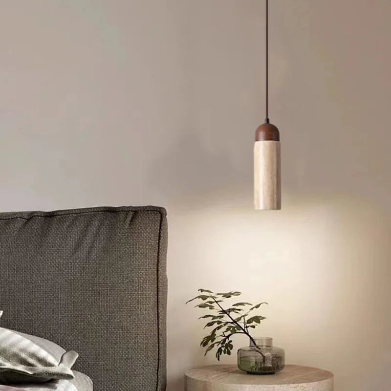 suspension en bois et pierre naturelle pour intérieur décoratif - vue 5 sur 11
