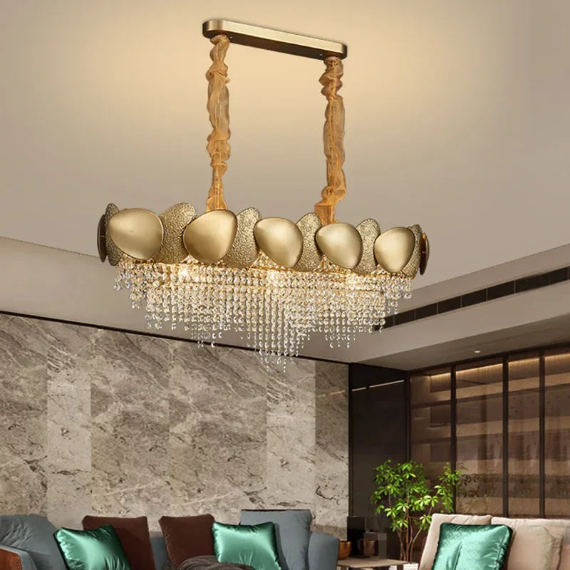 lustre moderne en cristal avec pampilles et led - vue 3 sur 16