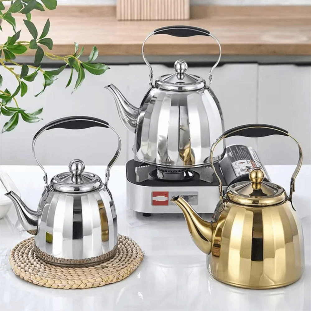 Bouilloire inox fleur infuseur poignée anti brulure miroir - vue 2 sur 7