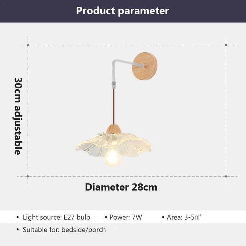 Applique murale nordique en bois et verre