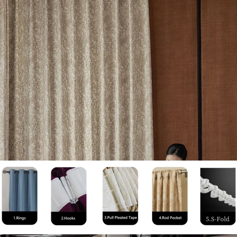 Rideau chenille occultant insonorisant epais sur mesure moderne - vue 5 sur 12