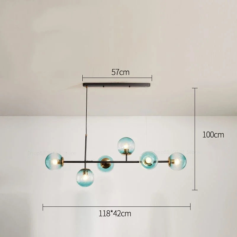 suspension nordique moderne en verre pour salon - vue 14 sur 16