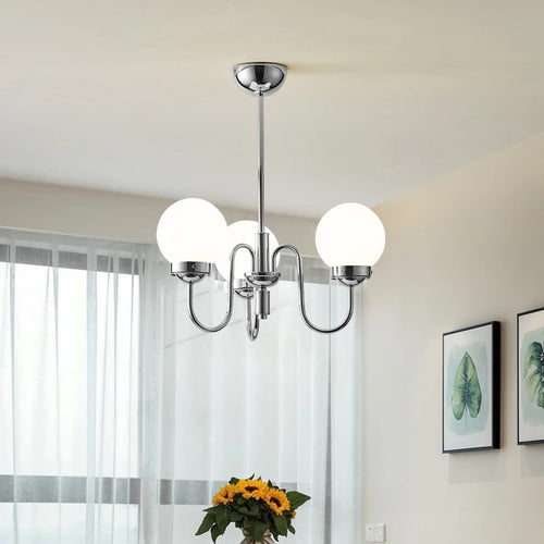 suspension minimaliste en verre et fer pour espaces modernes - vue 2 sur 9
