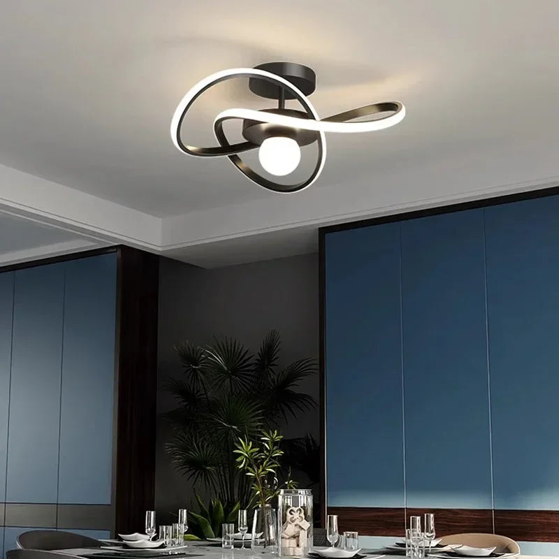 lustre moderne à leds pour plafond décor intérieur - vue 2 sur 10