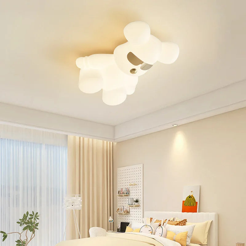 plafonnier ours blanc design moderne pour chambre d'enfant - vue 3 sur 12