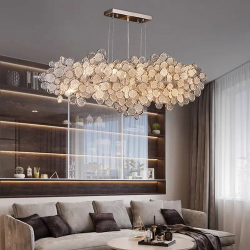 2023 Light Luxury LED Ceiling Chandelier Trend Villa Living Dining Room Pendant Lamp Modern Lustre Bedroom Hanging Light Fixture - vue 3 sur 13
