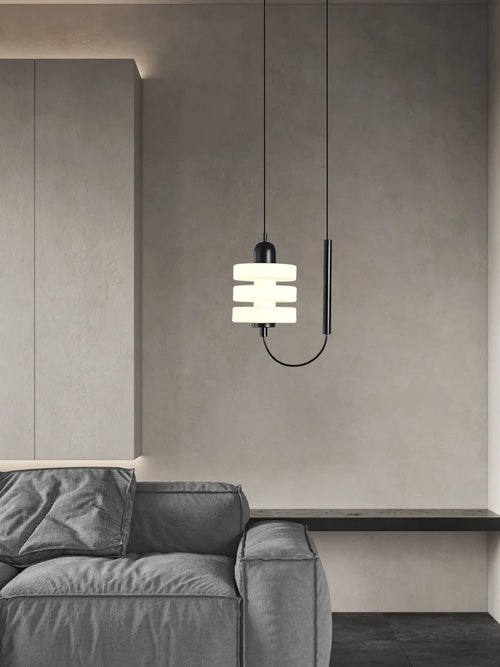 lustre en verre noir et blanc design moderne élégant