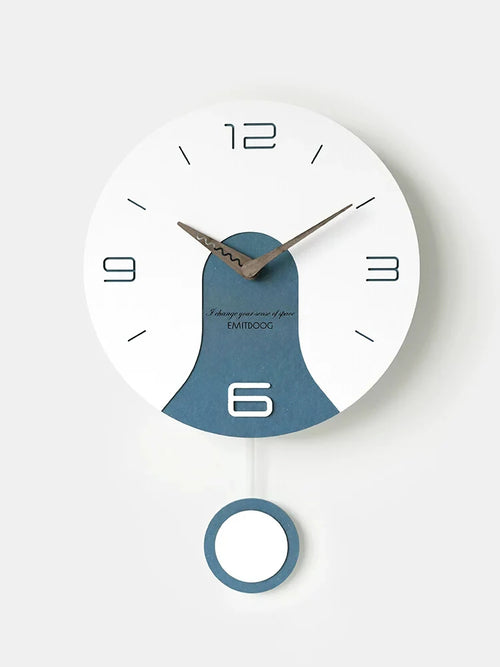 horloge murale silencieuse en bois massif design créatif - vue 2 sur 11