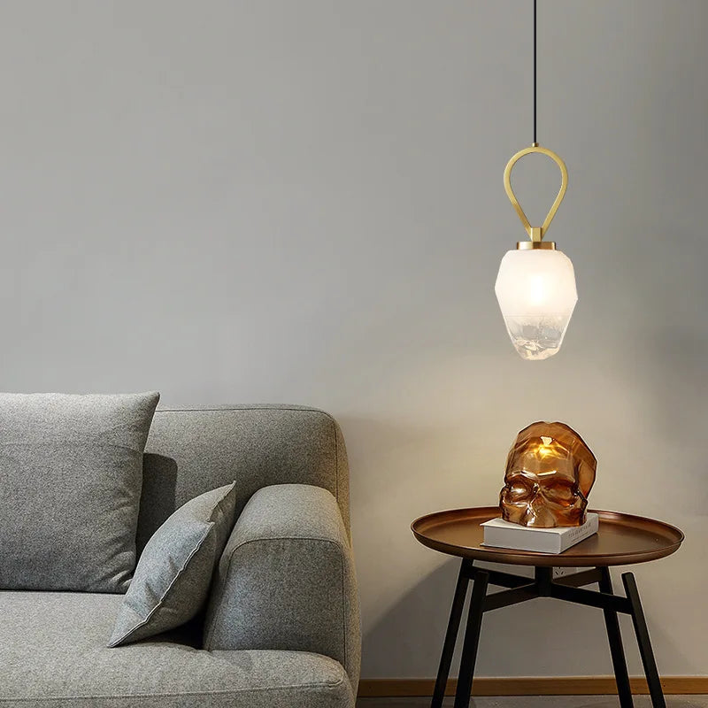 suspension lumineux led avec fil de cuivre réglable - vue 3 sur 7