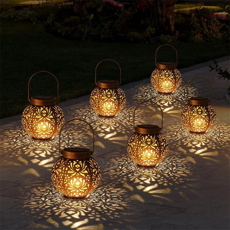 lampes solaires suspendues rétro pour jardin et extérieur - vue 3 sur 8