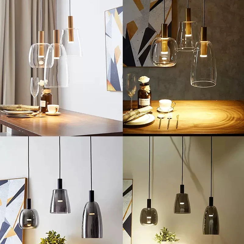 lustre suspension led luxe déco nordique luminaires modernes - vue 3 sur 12