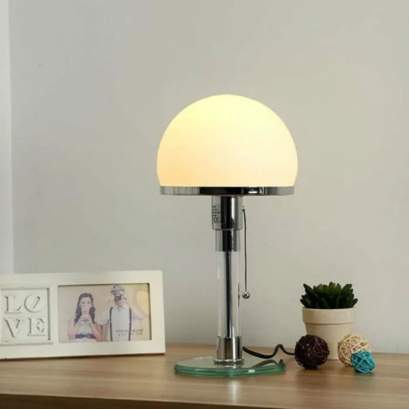 Lampe Bauhaus lampe de Table blanche design danois nordique chambre chevet Simple lampe de Table en verre pour salon