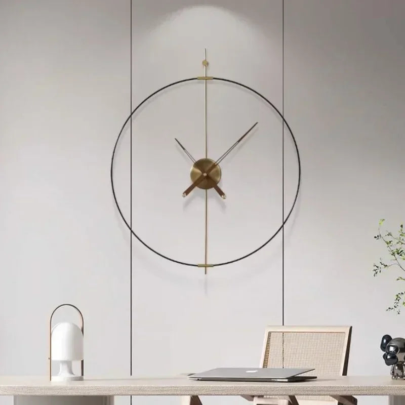 horloge murale silencieuse design en bois pour décoration moderne - vue 6 sur 8