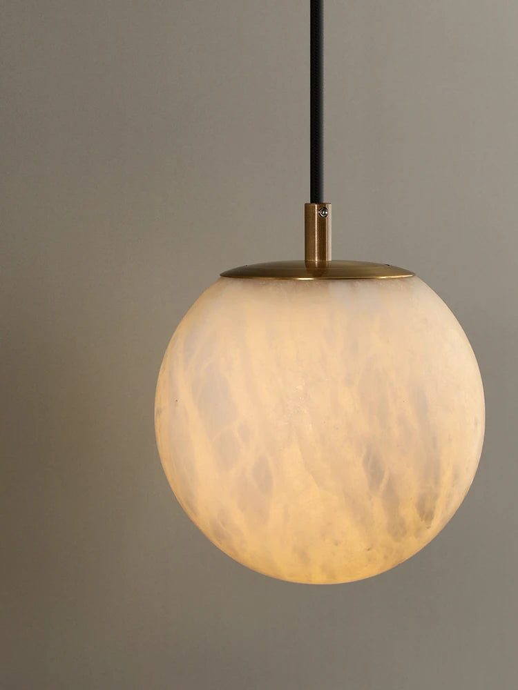 lampe de chevet moderne en cuivre et marbre naturel - vue 7 sur 10