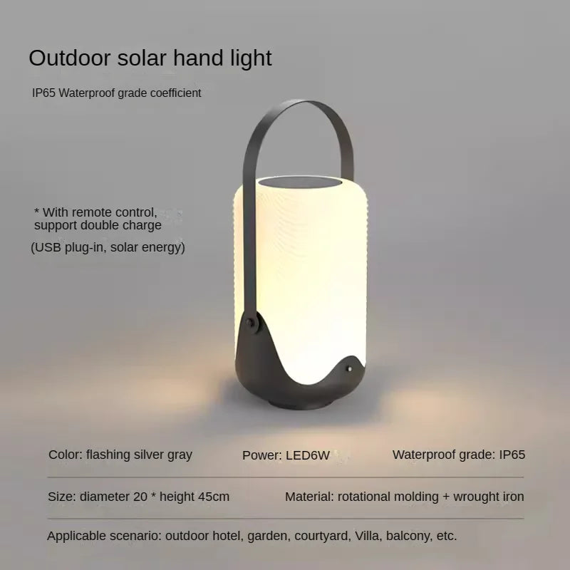 lampe de bureau portable led solaire usb avec télécommande étanche - vue 10 sur 10