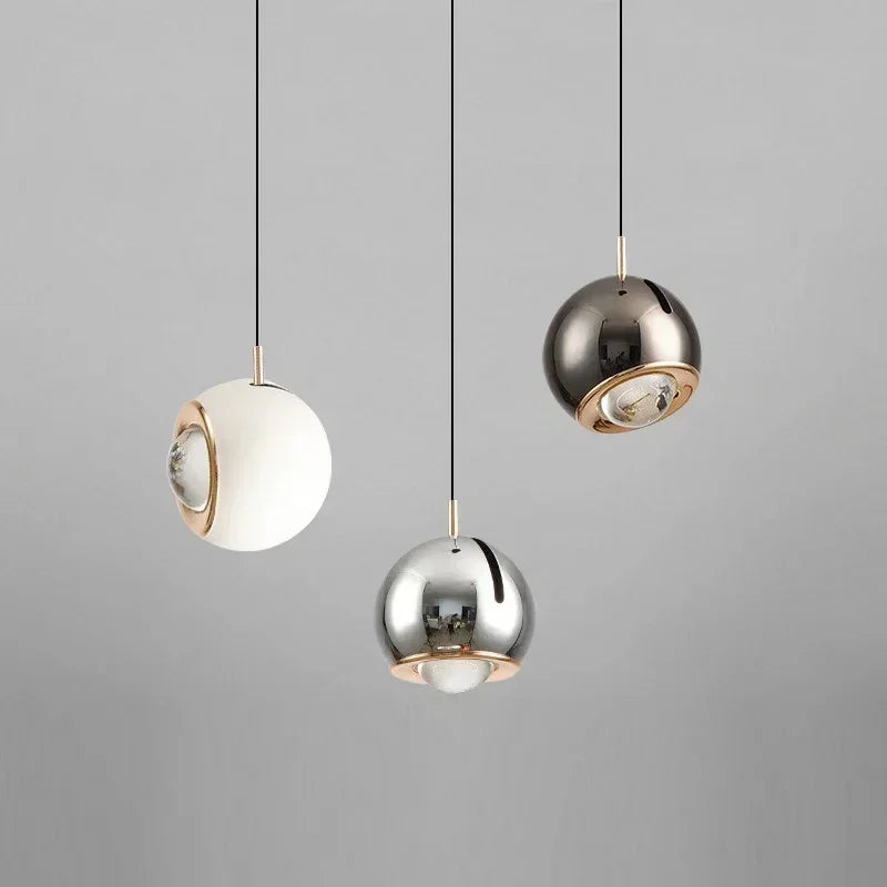Suspension LED boule ronde moderne avec angle réglable