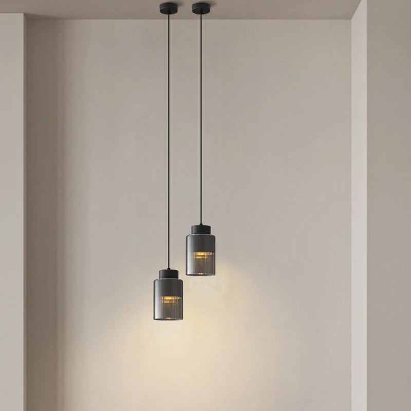 lampe suspendue nordique en verre et laiton fil réglable