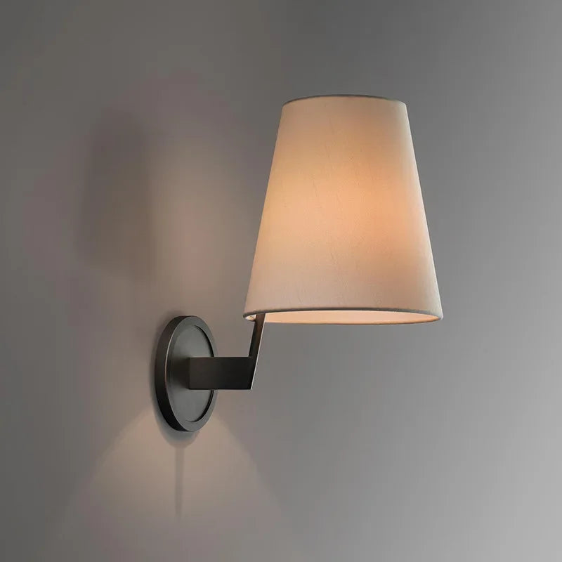 applique murale led en cuivre de luxe avec miroir tissu - vue 3 sur 8