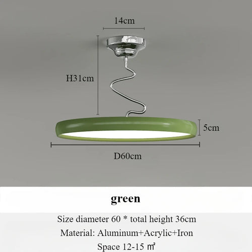 lustre moderne simple style nordique en aluminium avec lumières LED - vue 17 sur 18
