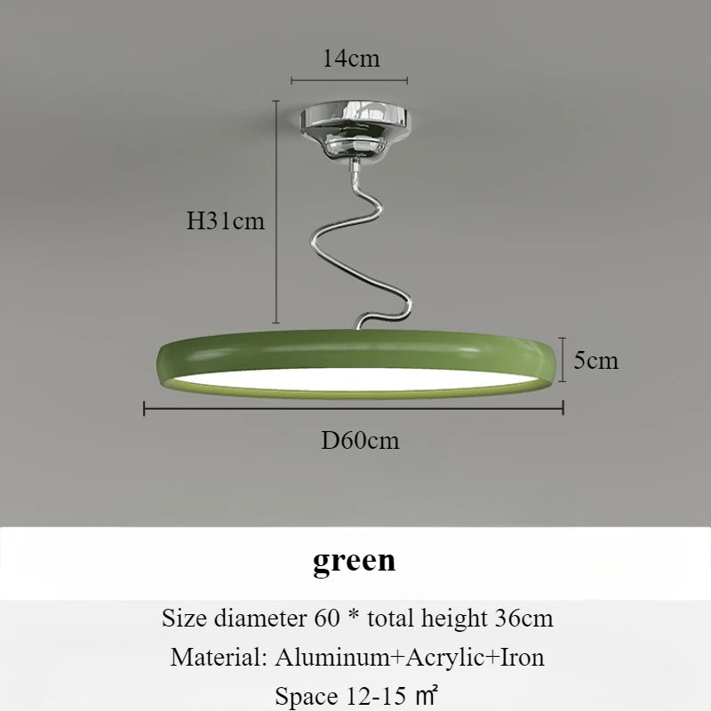 lustre moderne simple style nordique en aluminium avec lumières LED - vue 16 sur 18