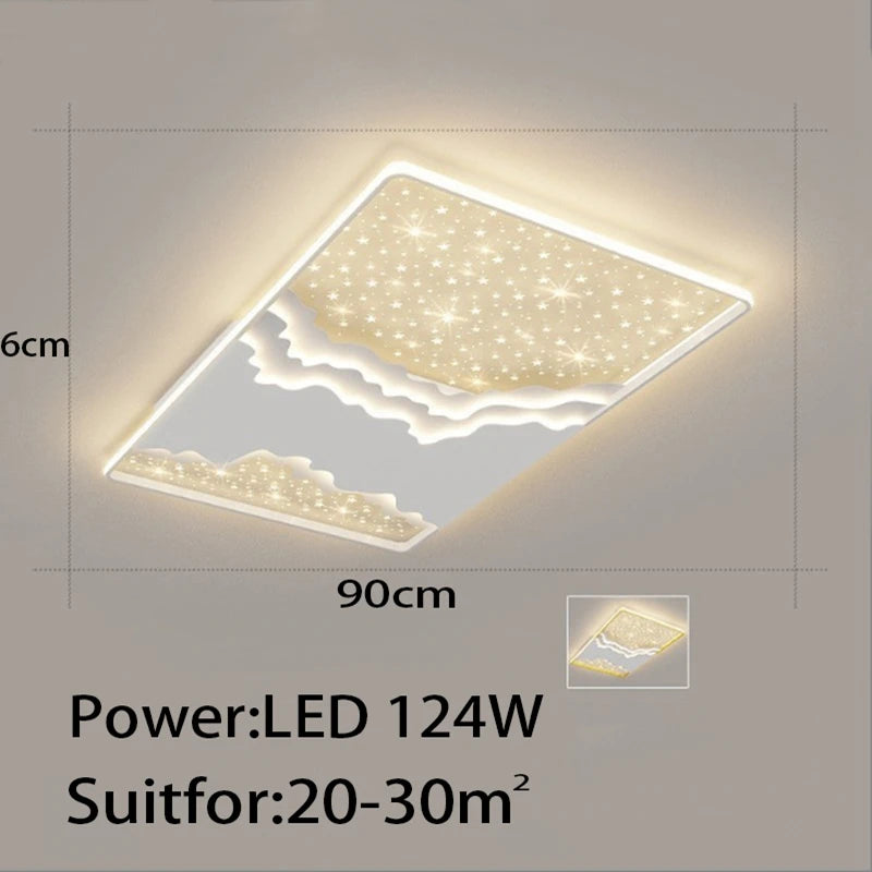 luxe salon plafonnier moderne Intelligent LED décoration intérieure lampes créatif ciel étoilé chambre salle à manger lustre