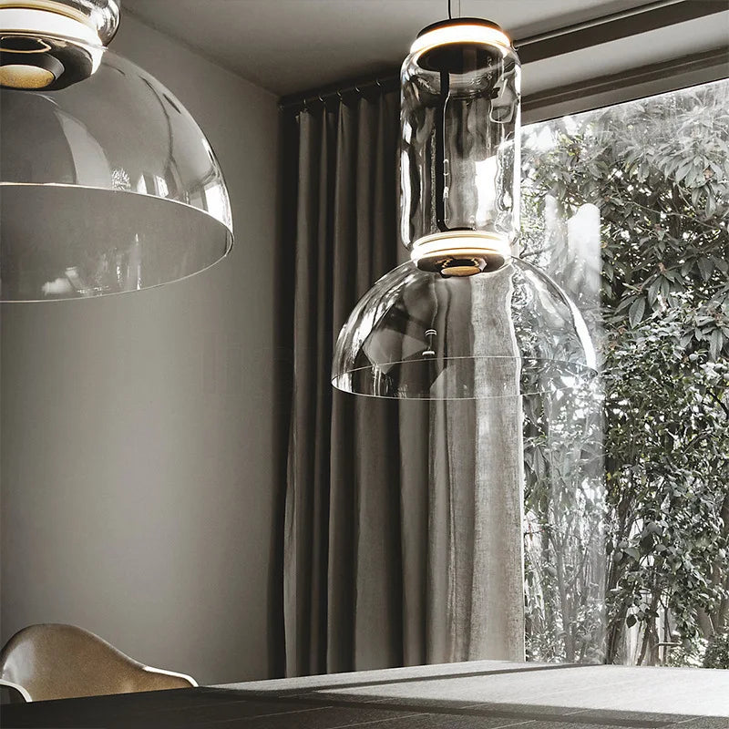 lampe led suspendue verre design moderne - vue 4 sur 25
