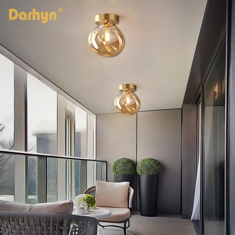 Plafonnier LED en verre minimaliste moderne