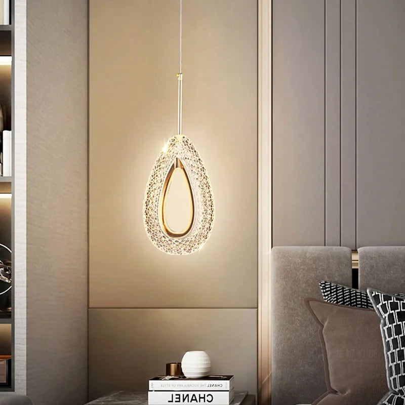 Suspension LED en cristal au design nordique