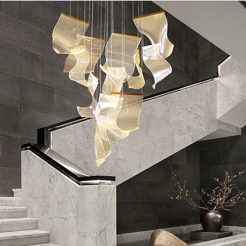lustre en acrylique à led pour décoration intérieure élégante - vue 4 sur 14
